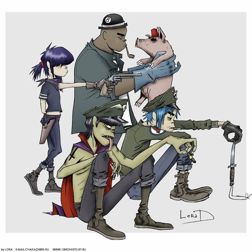 gorillaz фанарт